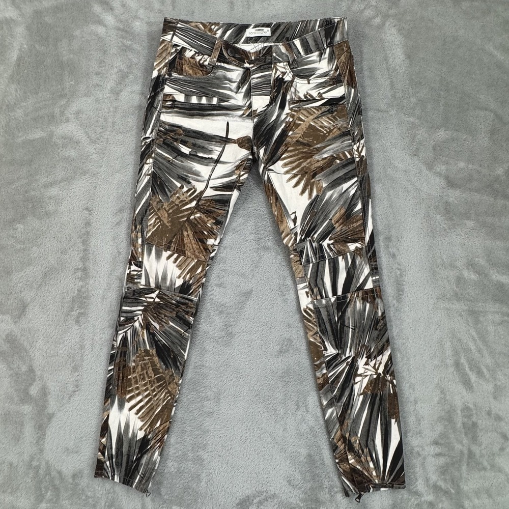 Sonia‎ Bogner Pants Womens 30x29 Ankle Zip Pockets Palm Leaf Print AOP Turkey